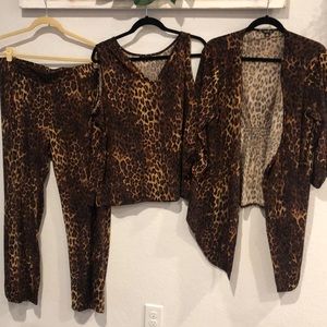Iman leopard pant set